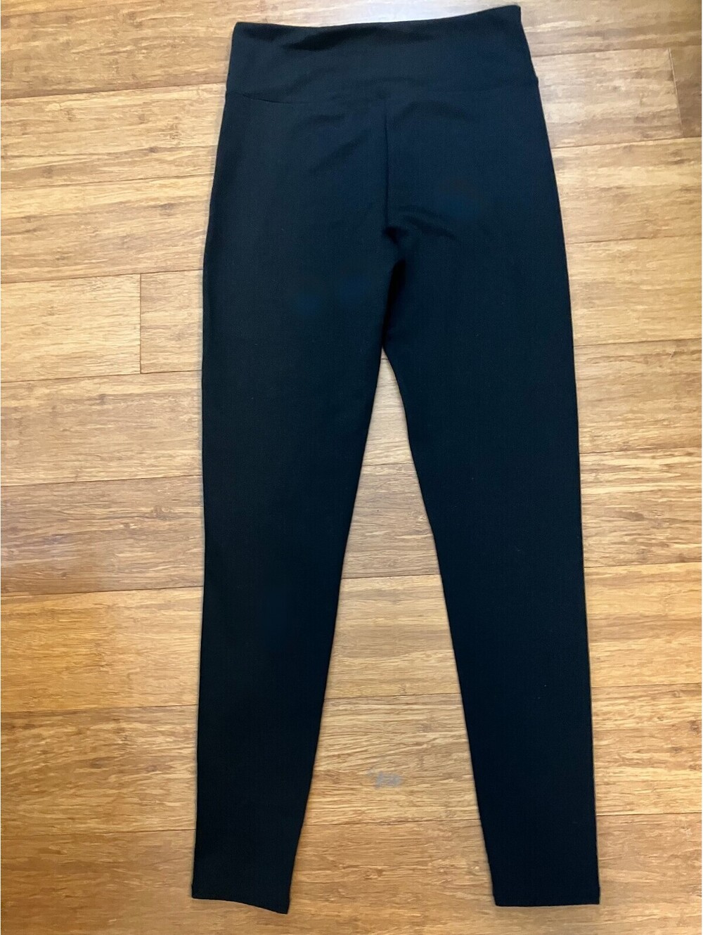 Assets by Spanx Black Ponte Shaping Leggings High Waist Seamed Front Slim Fit L